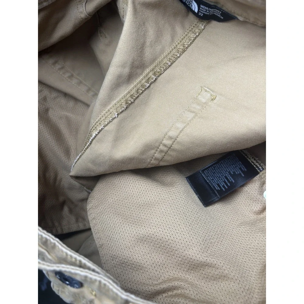 North Face Shorts Mens 32 Tan Khaki Outdoor Casual Cotton Blend Pockets Hiking
